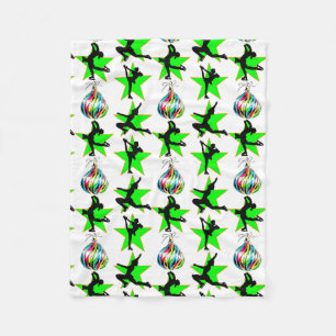 MANTA POLAR DISEÑOS DE NAVIDADES DE PATINAJE FESTIVO