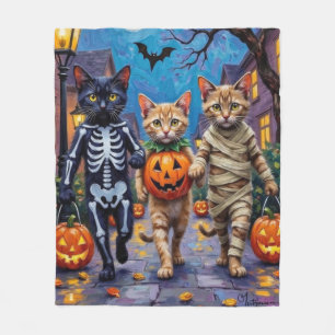 Manta Polar Disfraces de Halloween para gatos siameses haciend