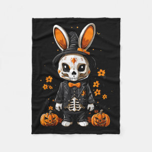 Manta Polar Disfraz de Halloween de conejo esqueleto espeluzna