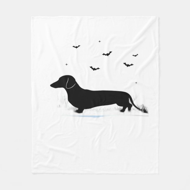 Manta Polar Disfraz de Halloween de Dachshund Mi Dachshund es  (Anverso)