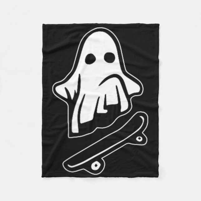 Manta Polar Disfraz de Halloween de patinaje fantasma, espírit (Anverso)
