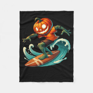 Manta Polar Disfraz de Halloween de surf de calabaza cara Homb
