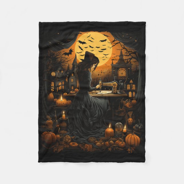 Manta Polar Disfraz de Halloween masticando (Anverso)