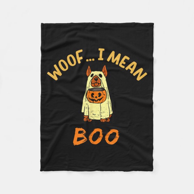Manta Polar Disfraz de perro fantasma para Halloween (Anverso)