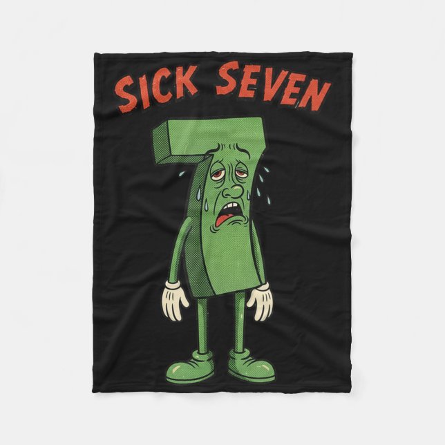 Manta Polar Disfraz divertido de Halloween del meme Sick Seven (Anverso)
