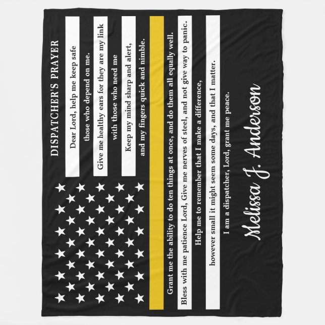 Manta Polar Dispatchers Prayer Personalizado Thin Gold Line (Anverso)