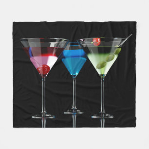 Manta Polar Distintos cócteles con gafas de martini en negro