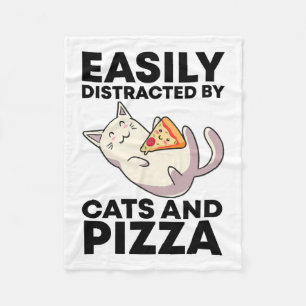 Manta Polar Distraído Fácilmente Por Gatos Y Pizza Kawaii Cat 