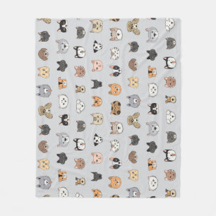 Manta Polar Diversión animal: perros gatos mezcla de doodle