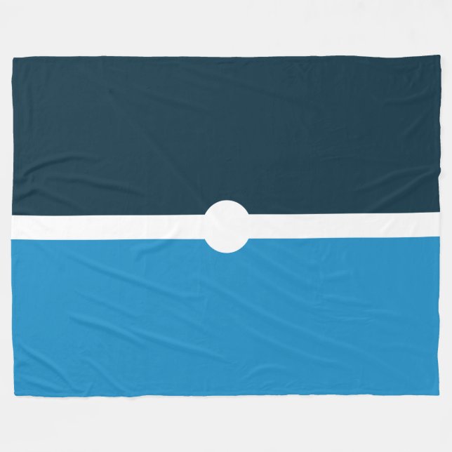 Manta Polar Diversión de dos tonos azul océano azul Fancy Blan (Frente (Horizontal))