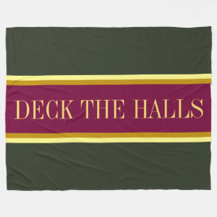 Manta Polar DIVERSIÓN DE LAS HALLS Fun Burgundy Red Green Stri