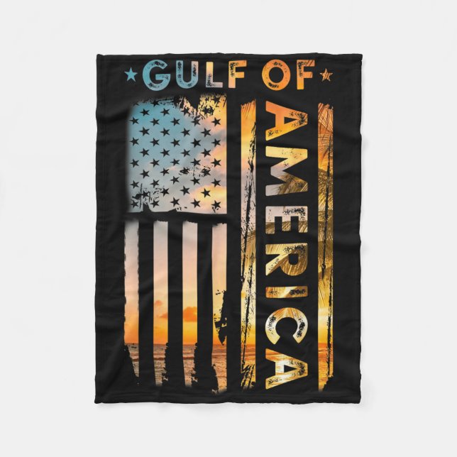 Manta Polar Divertida Bandera Estadounidense Vintage Del Golfo (Anverso)