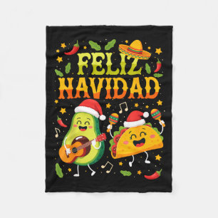 Manta Polar Divertida Feliz Navidad Aguacate Tacos Navidad Mex