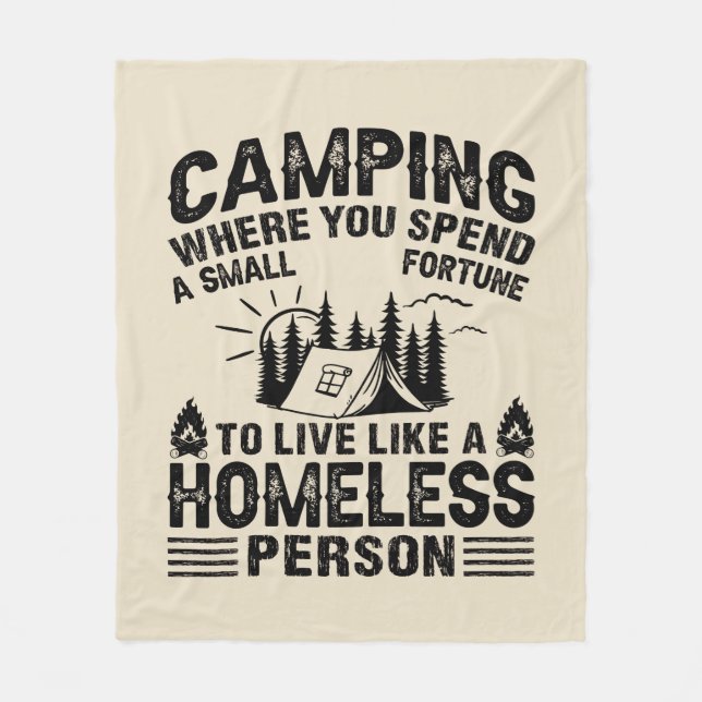Manta Polar Divertidas declaraciones de camping (Anverso)