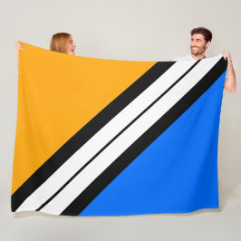 Manta Polar Divertidas Rayas de Carreras Azules Naranjas Negra