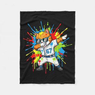 Manta Polar Divertido 67 Béisbol Cat Hace Dabbing 6 7 Goteando