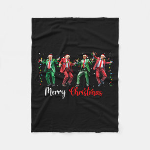 Manta Polar Divertido baile de Trump Santa Claus Feliz Navidad