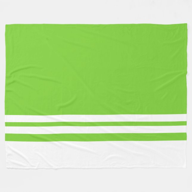 Manta Polar Divertido blanco de borde inferior con franjas de  (Frente (Horizontal))