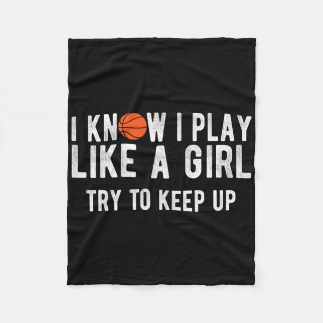 Manta Polar Divertido Bysketbyll Juega Como Un Chica Bbyll (Anverso)