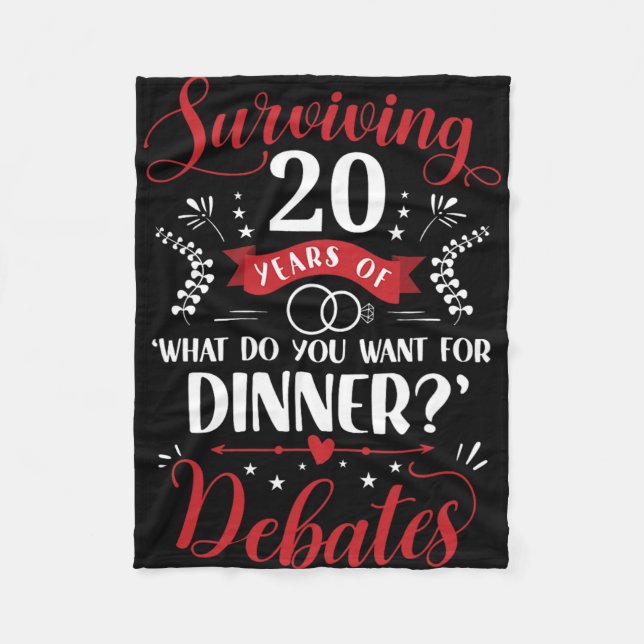 Manta Polar Divertido Caso Pareja A Su 20° Boda Anni (Anverso)