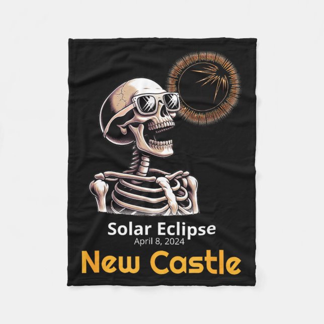 Manta Polar Divertido Castillo de Eclipse Solar de Esqueleto I (Anverso)