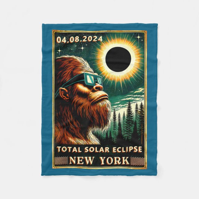 Manta Polar Divertido Eclipse Solar Total York Pie Grande (Anverso)