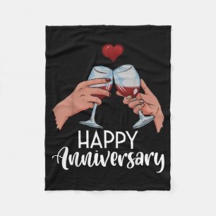 Manta Polar Divertido Feliz Aniversario Brindis Vino Día de Sa