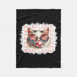 Manta Polar Divertido gato negro gracioso Navidades débiles na