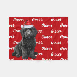 Manta Polar Divertido Labradoodle Nombre de perro Navidades co