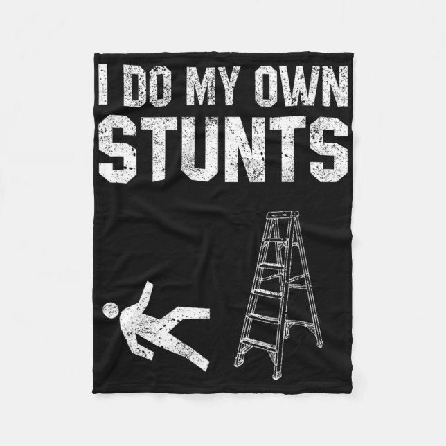 Manta Polar Divertido Ladder Fall Regalo Hueso Roto Mano Bien  (Anverso)