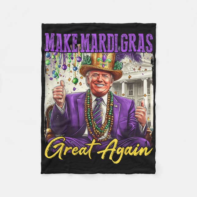 Manta Polar Divertido Mardi Gras Donald Trump Mardi Gras Ameri (Anverso)