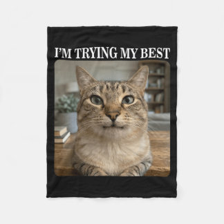 Manta Polar Divertido Meme de Gato Llorando para Hombres Mujer
