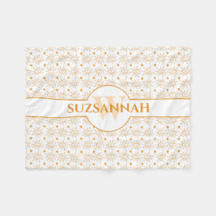 Manta Polar Divertido nombre de monograma mano sol dibujado