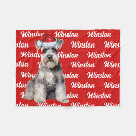 Manta Polar Divertido nombre de perro Schnauzer con patrón en
