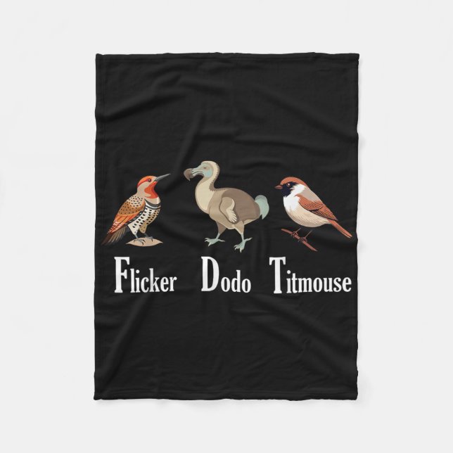 Manta Polar Divertido parpadeo de Dodo Titmouse (Anverso)