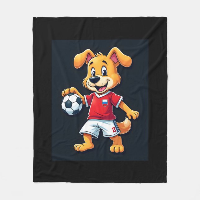 Manta Polar Divertido perro canino Rusia Soccer Jersey ruso Fo (Anverso)