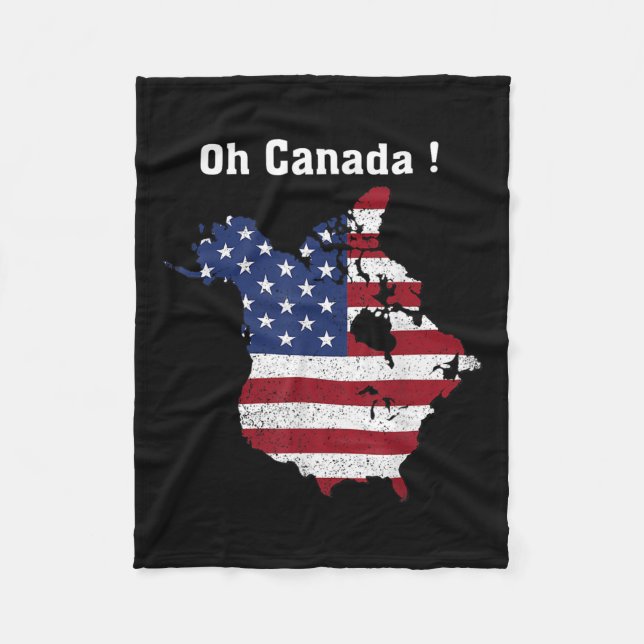 Manta Polar Divertido presidente Trump dice "Oh Canadá Mapa a  (Anverso)