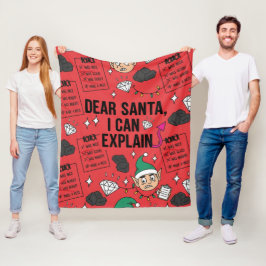 Manta Polar Divertido Querido Santa Puedo Explicar Travieso Na