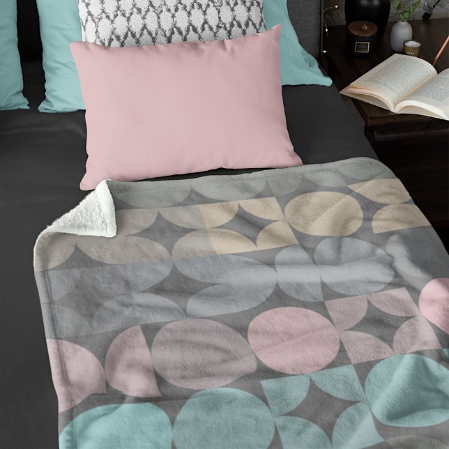 Manta Polar Divertido Resumen Círculos Cuadrados Patrón Popart (Subido por el creador)