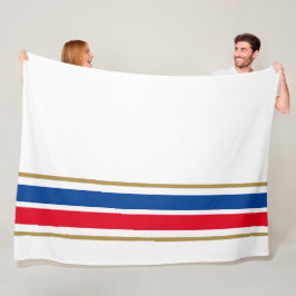 Manta Polar Divertido Rojo Azul Abajo Borde Carreras Bandas En