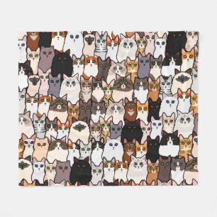 Manta Polar Divertido Tantos Gatos y Gatitos Collage