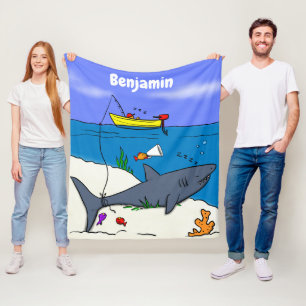 Manta Polar Divertido tiburón durmiente y personalizado de pes