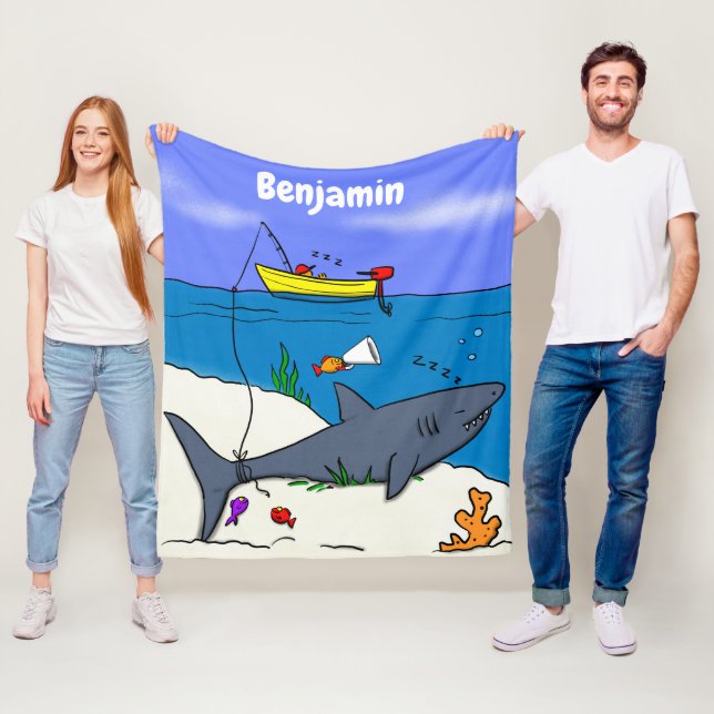 Manta Polar Divertido tiburón durmiente y personalizado de pes (In situ)