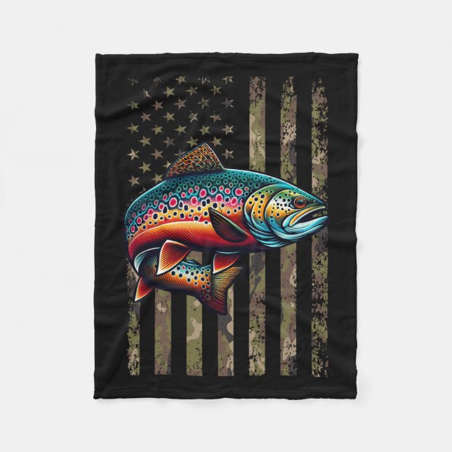 Manta Polar Divertido truco roscado con la bandera estadounide (Anverso)