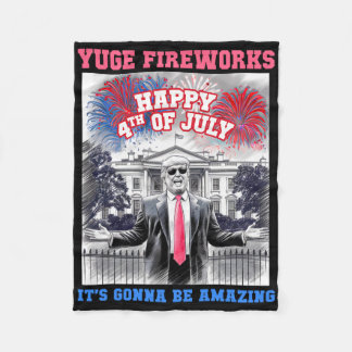 Manta Polar Divertido Trump Feliz 4 De Julio Yuge Fuegos Artif