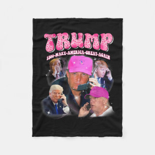 Manta Polar Divertido Trump me extraña rosa y Trump 2024 se ll