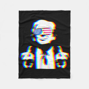 Manta Polar Divertido Trump Psicodélico Edm Trippy Vaporwave T