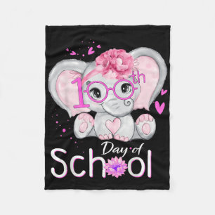 Manta Polar Divertidos 100 días de Elefante de Camisa Escolar