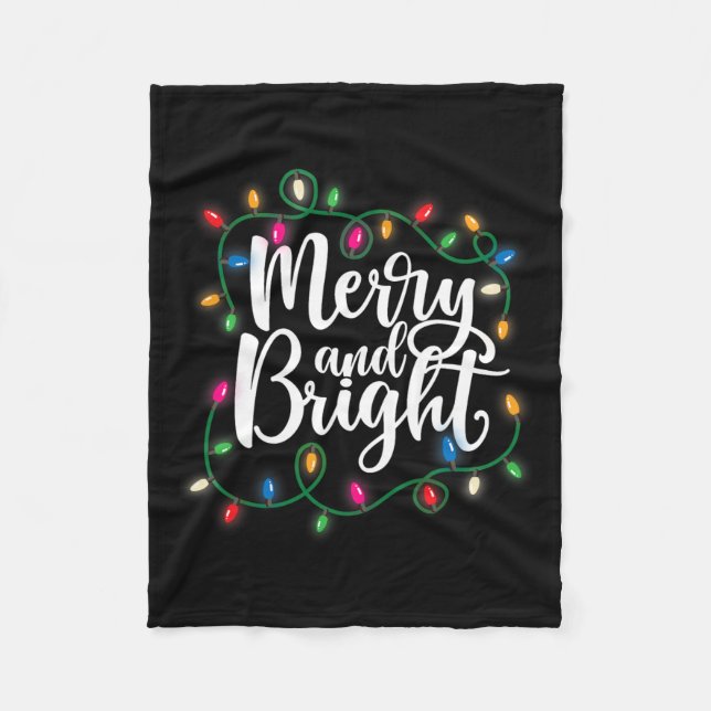 Manta Polar Divertidos morales y Navidades brillantes iluminan (Anverso)