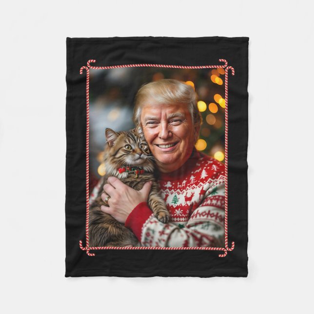 Manta Polar Divertidos Navidades de Trump sudan por navidades  (Anverso)